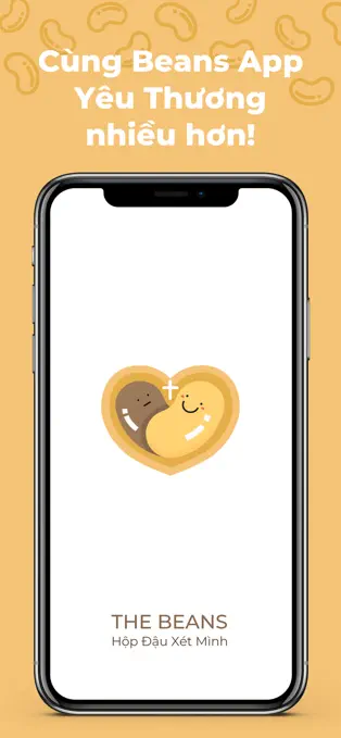 Beans welcome screen with its smiling bean logo